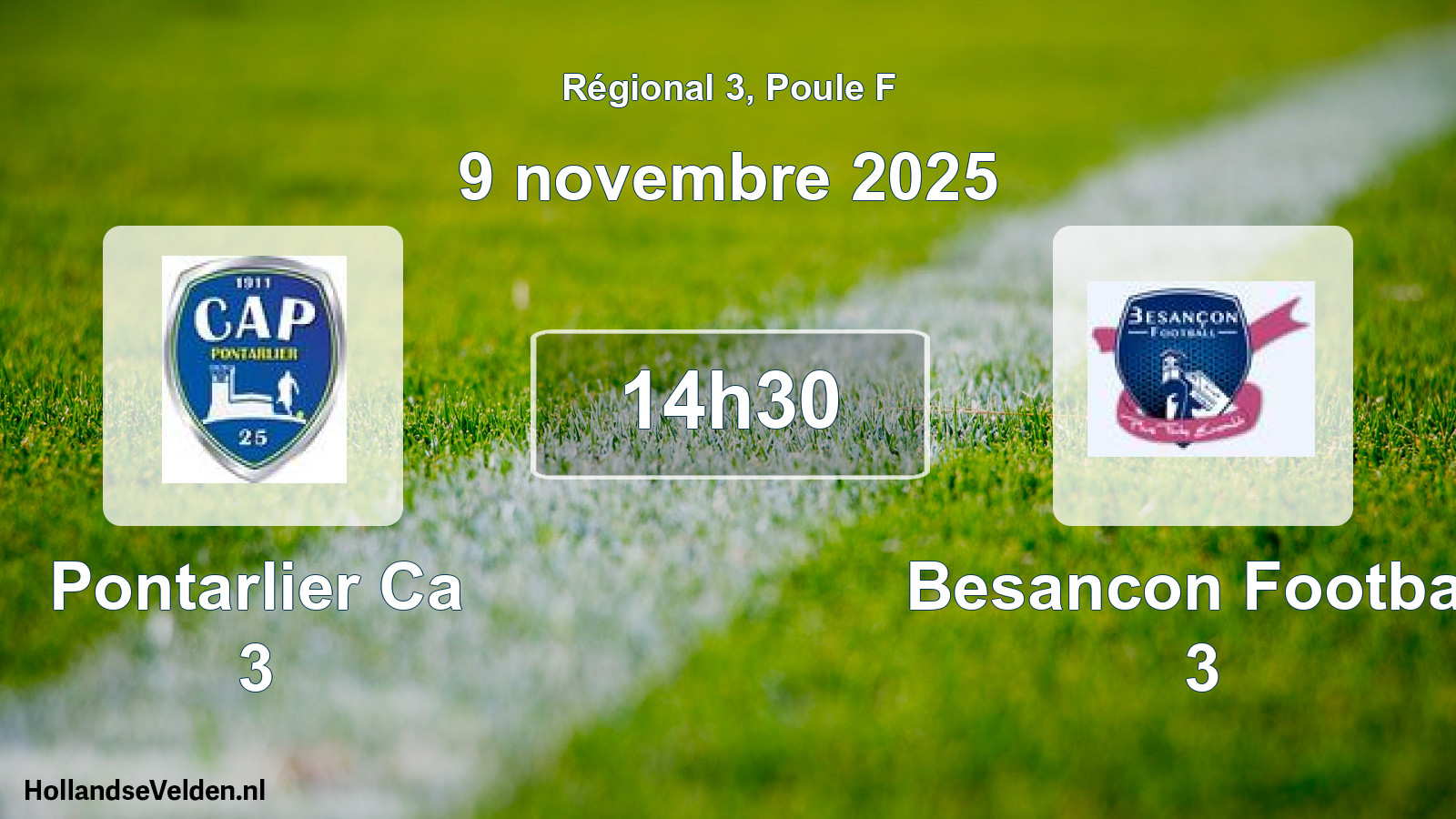 Geplande wedstrijd: Pontarlier Ca 3 - Besancon Football 3 (9 novembre 2025)