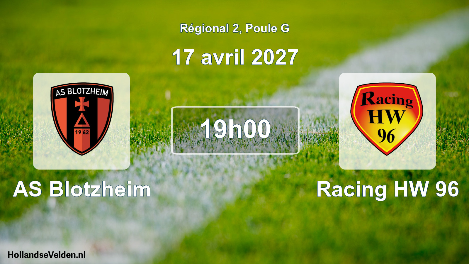 Match programmé: AS Blotzheim - Racing HW 96 (17 avril 2027)