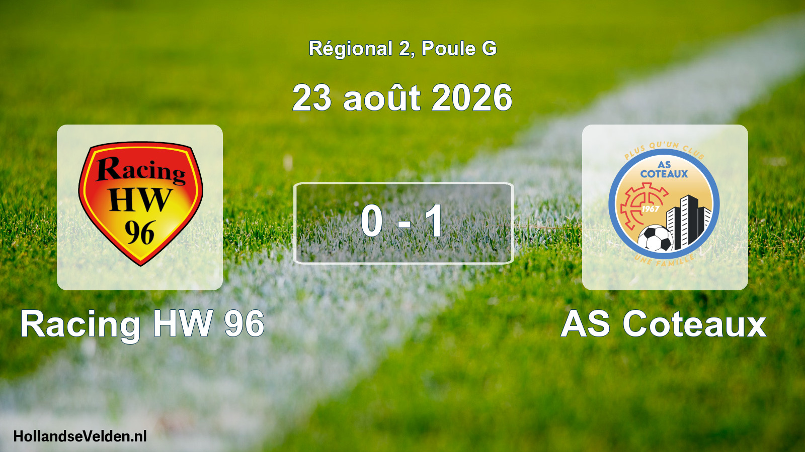 Scheduled Match: Racing HW 96 - AS Coteaux (23 August 2026)