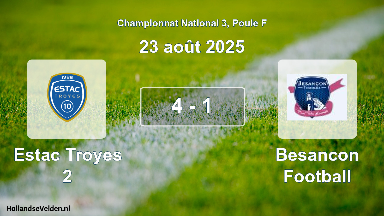 Total number of matches played: Estac Troyes 2 - Besancon Football 4 - 1 (23 August 2025)