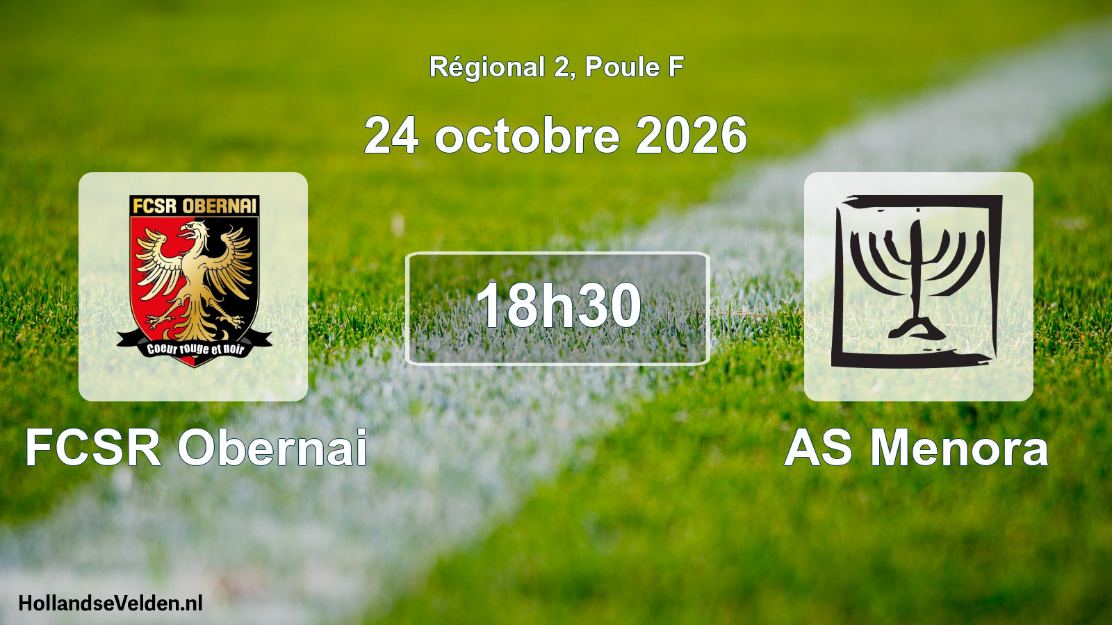 Scheduled Match: FCSR Obernai - AS Menora (24 October 2026)
