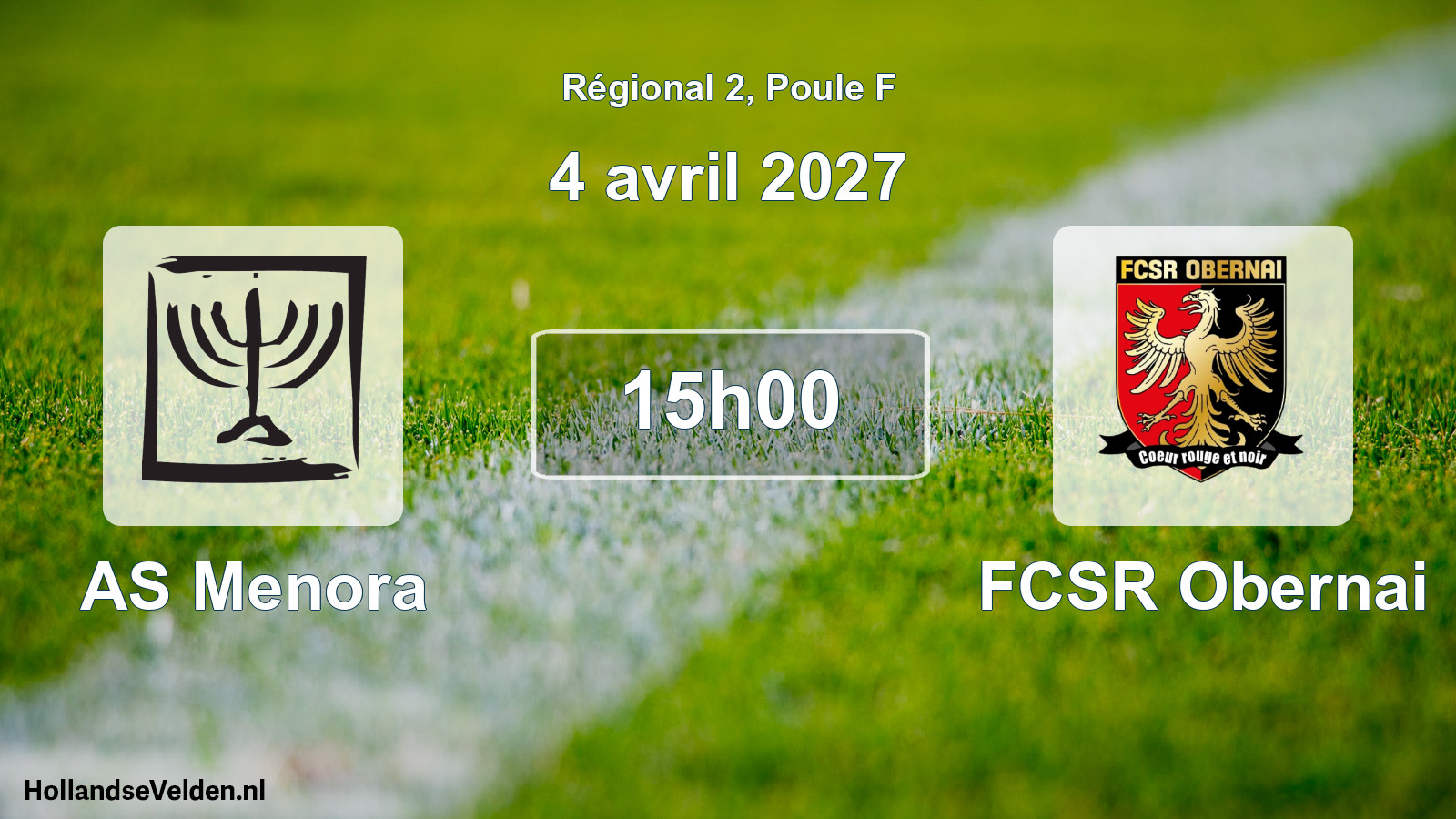 Match programmé: AS Menora - FCSR Obernai (4 avril 2027)