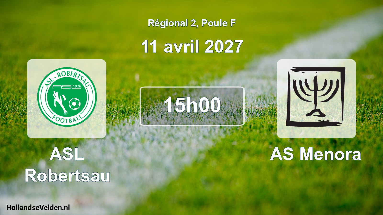 Match programmé: ASL Robertsau - AS Menora (11 avril 2027)