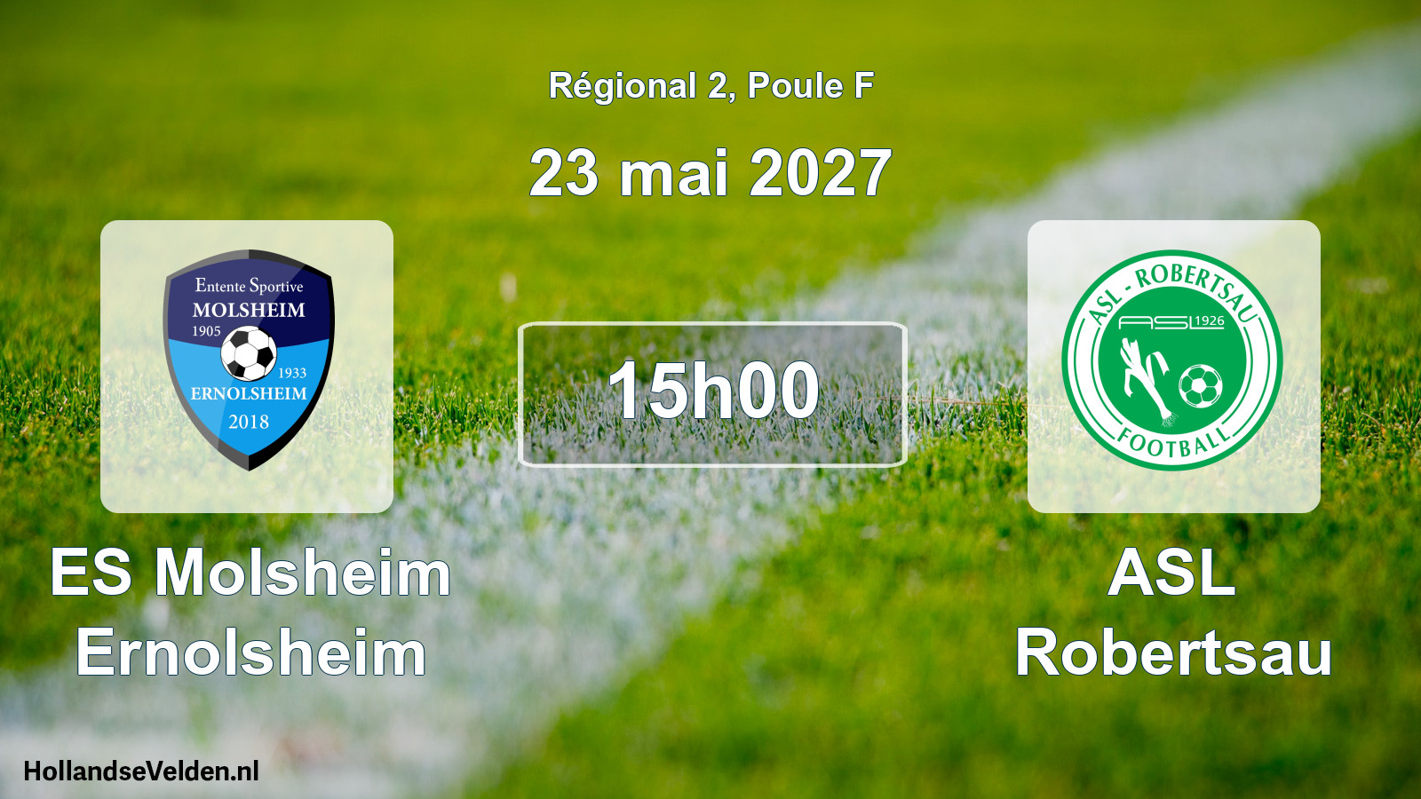 Match programmé: ES Molsheim Ernolsheim - ASL Robertsau (23 mai 2027)