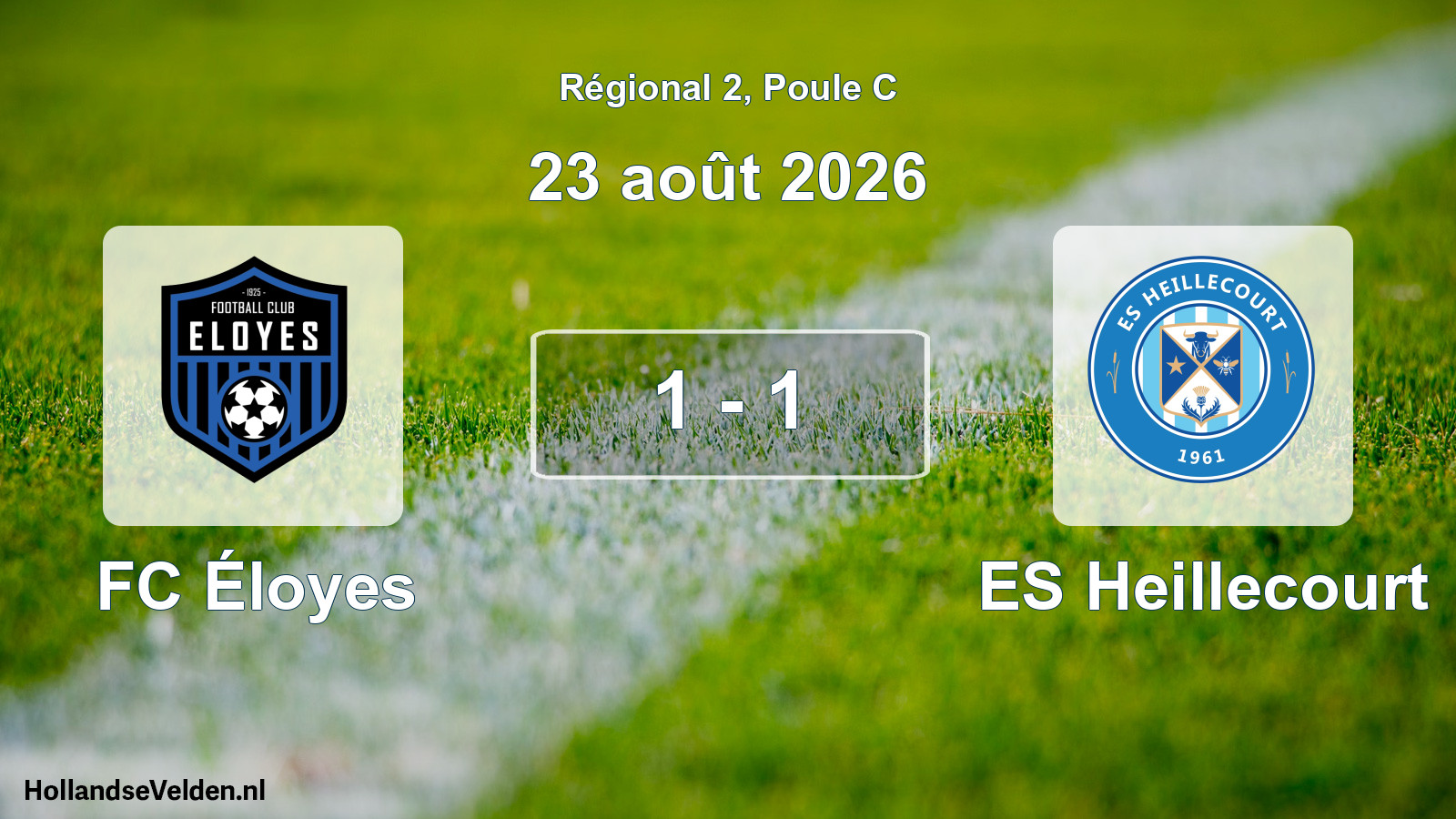 Match programmé: FC Éloyes - ES Heillecourt (23 août 2026)
