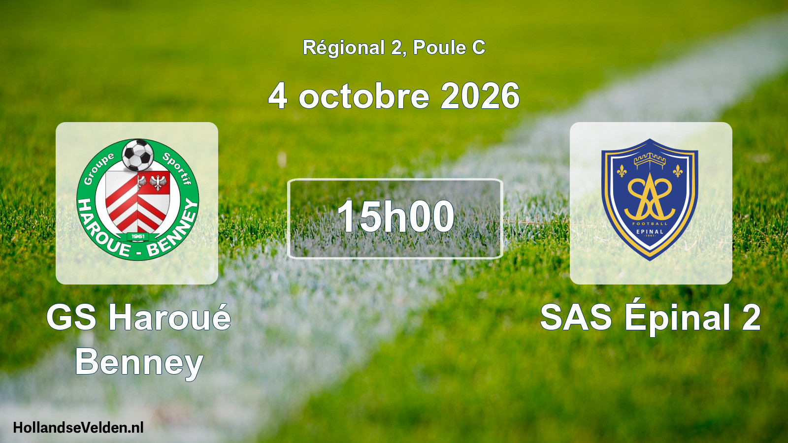 Match programmé: GS Haroué Benney - SAS Épinal 2 (4 octobre 2026)