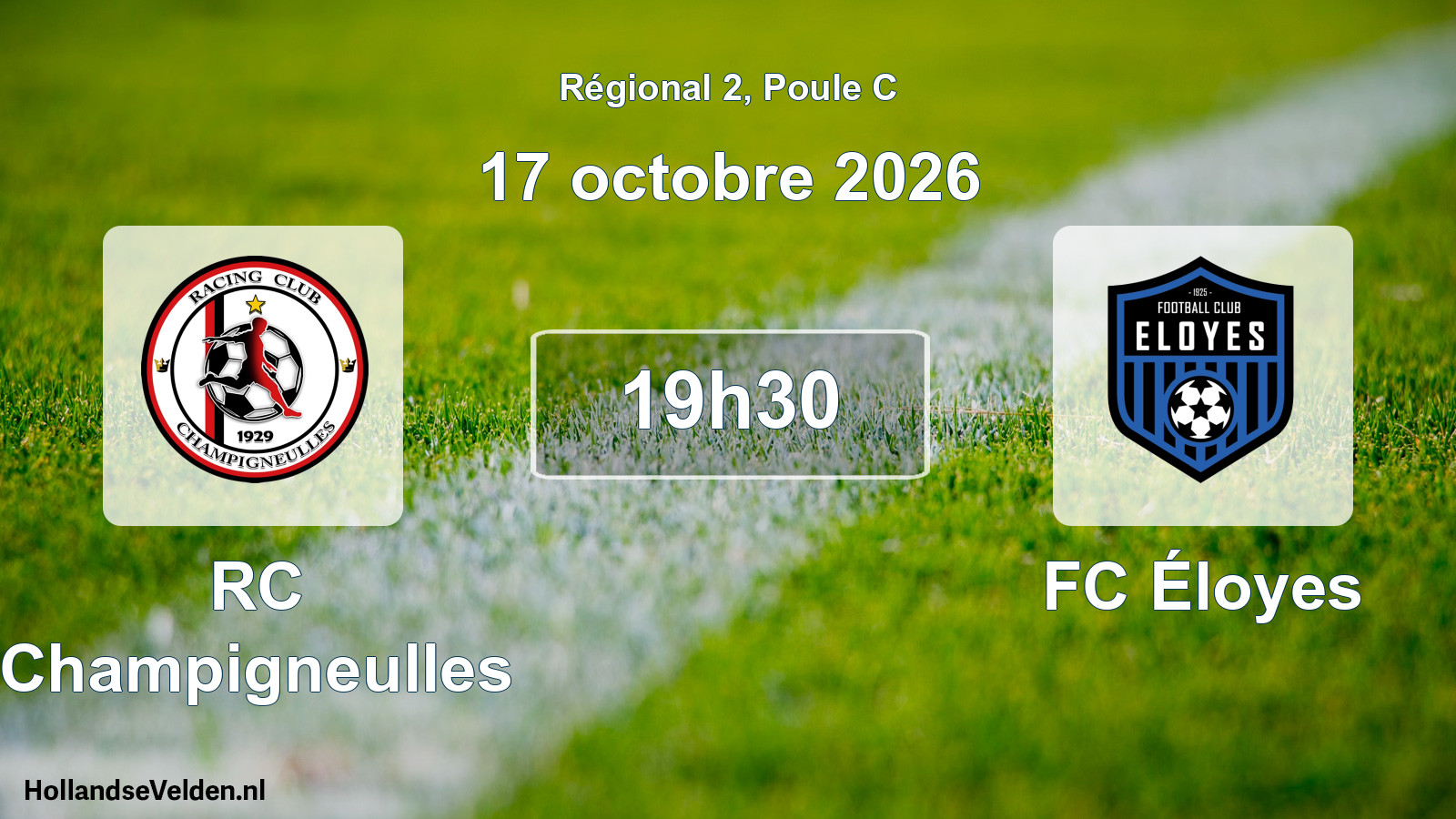 Match programmé: RC Champigneulles - FC Éloyes (17 octobre 2026)