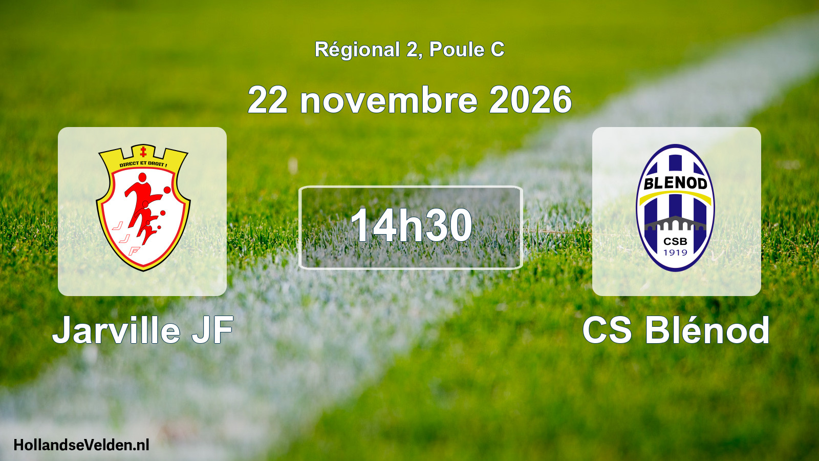 Match programmé: Jarville JF - CS Blénod (22 novembre 2026)