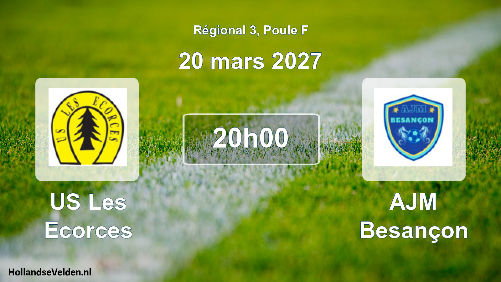 Match programmé: US Les Ecorces - AJM Besançon (20 mars 2027)