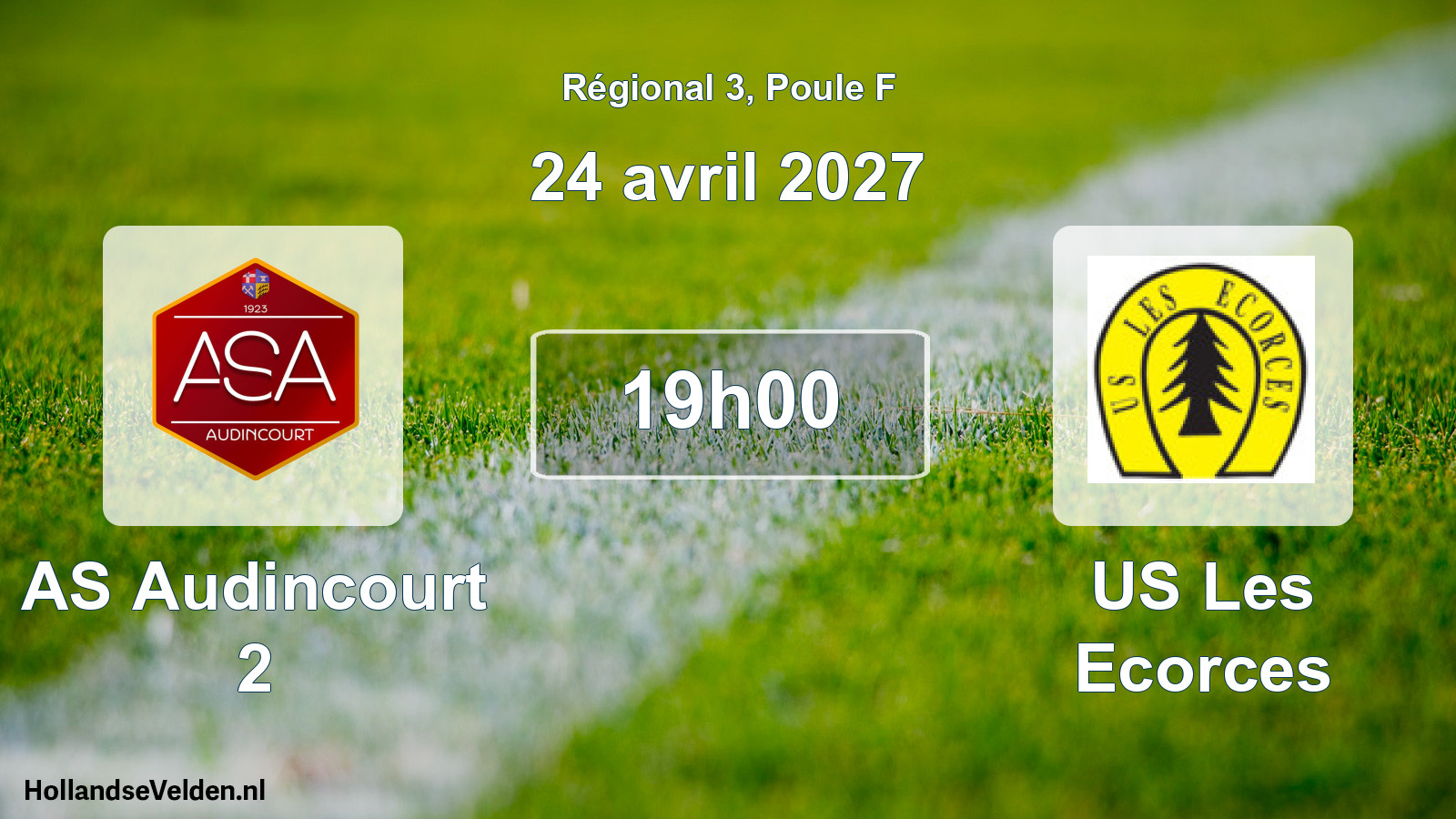 Match programmé: AS Audincourt 2 - US Les Ecorces (24 avril 2027)