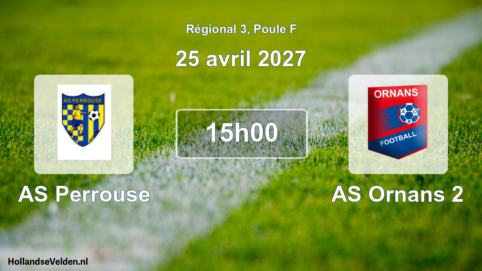 Geplande wedstrijd: AS Perrouse - AS Ornans 2 (25 april 2027)