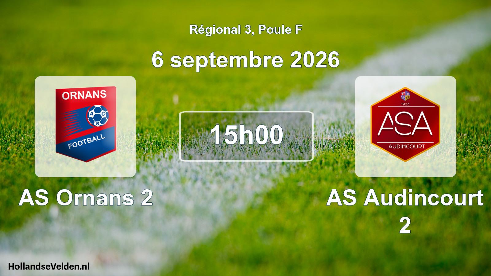 Scheduled Match: AS Ornans 2 - AS Audincourt 2 (6 September 2026)