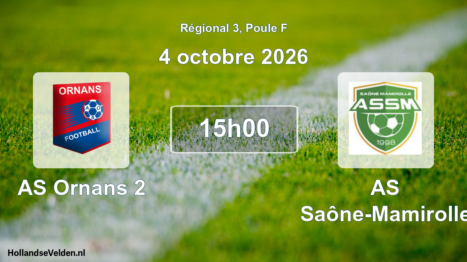 Scheduled Match: AS Ornans 2 - AS Saône-Mamirolle (4 October 2026)