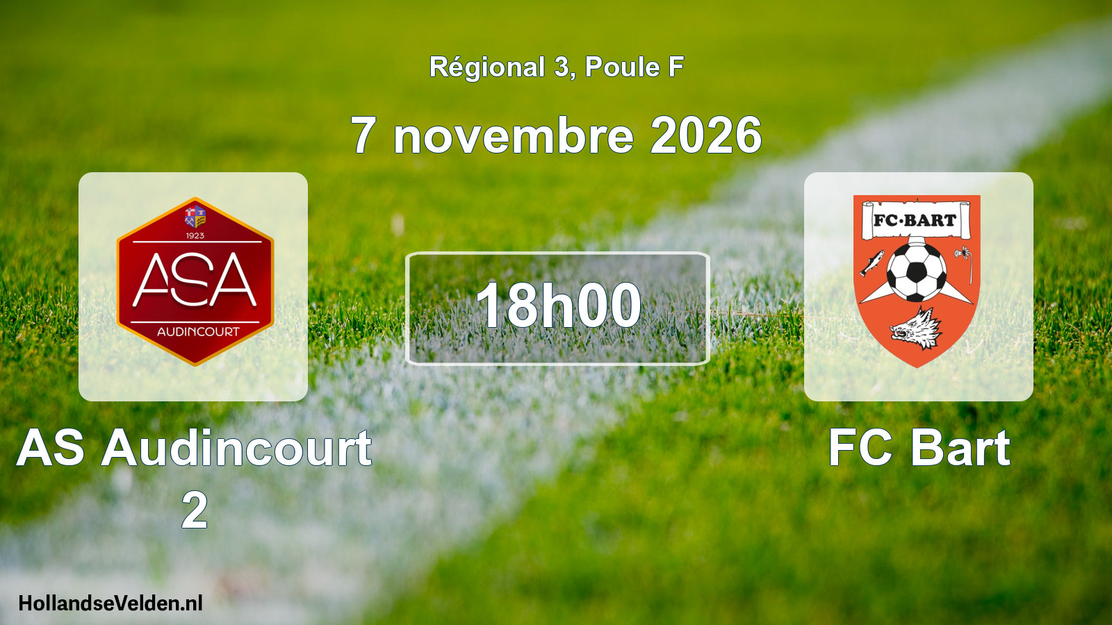 Scheduled Match: AS Audincourt 2 - FC Bart (7 November 2026)