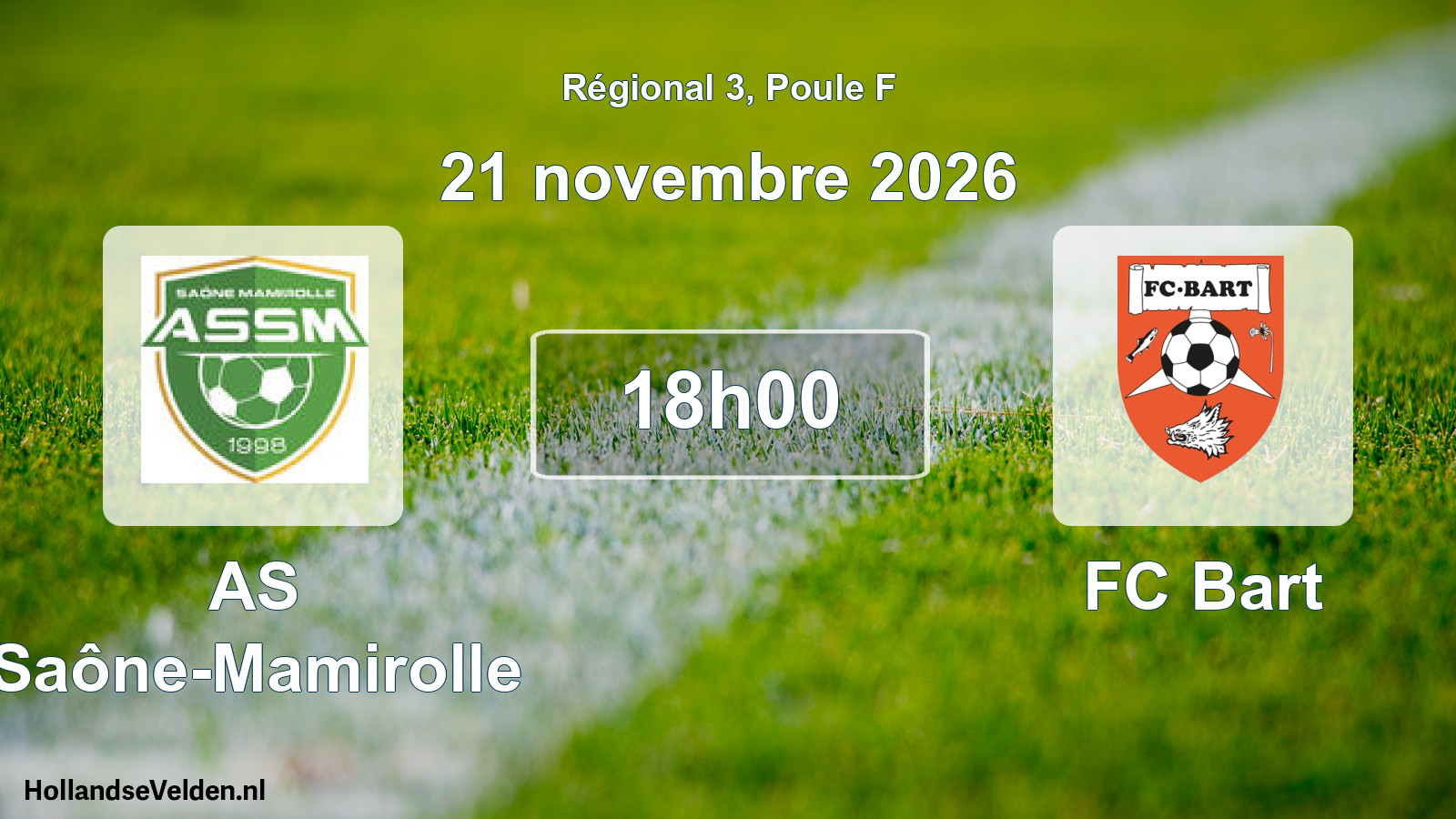 Scheduled Match: AS Saône-Mamirolle - FC Bart (21 November 2026)