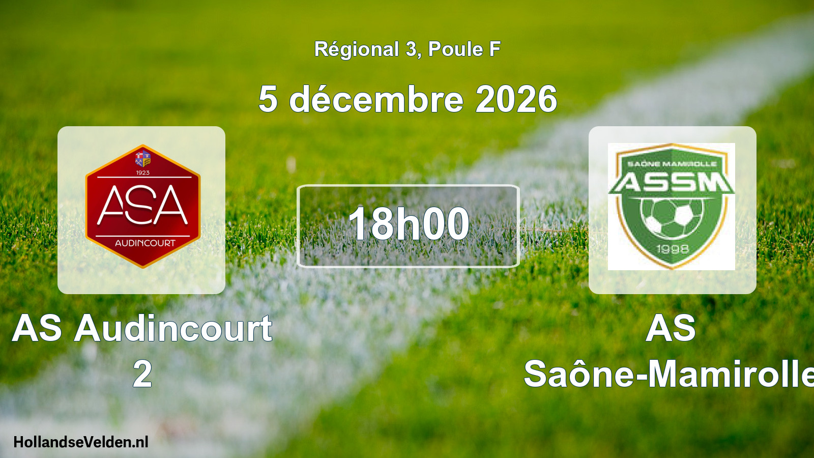 Geplande wedstrijd: AS Audincourt 2 - AS Saône-Mamirolle (5 december 2026)