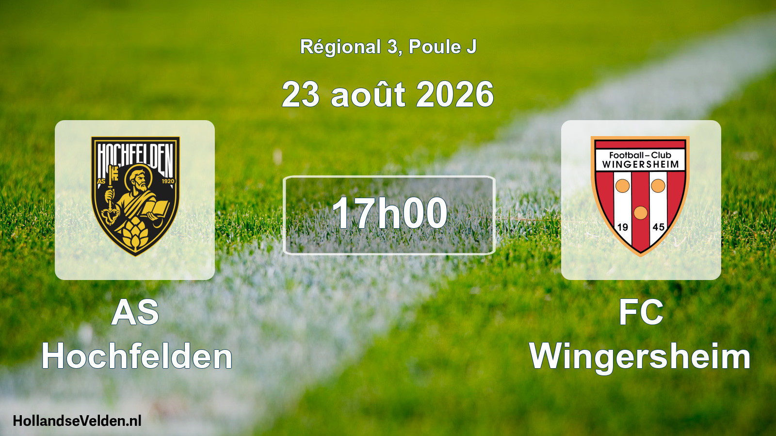 Match programmé: AS Hochfelden - FC Wingersheim (23 août 2026)