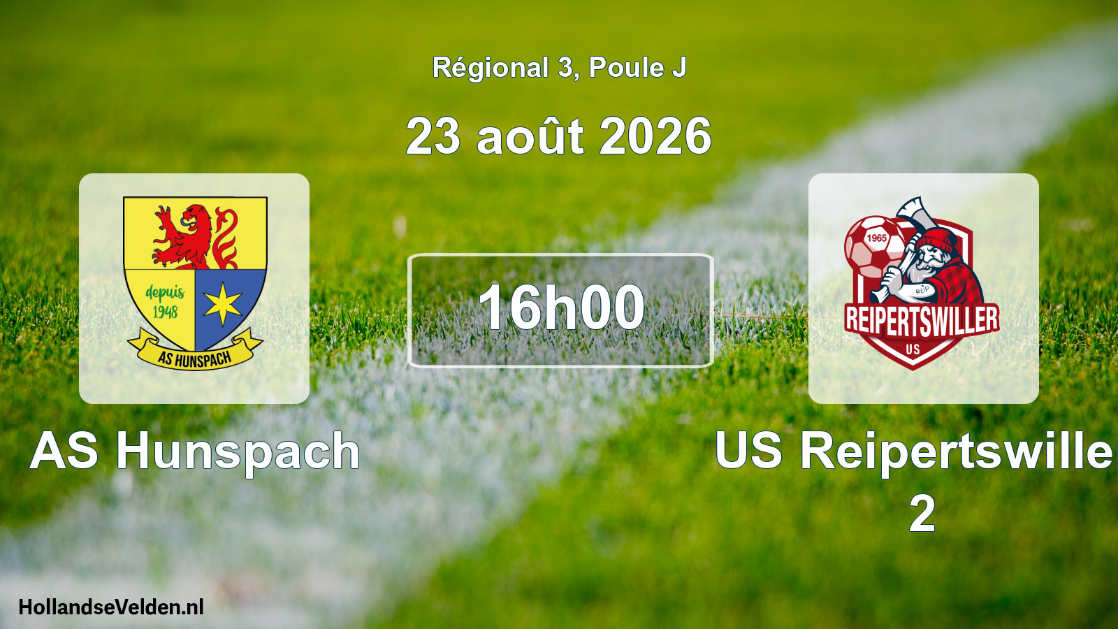Match programmé: AS Hunspach - US Reipertswiller 2 (23 août 2026)