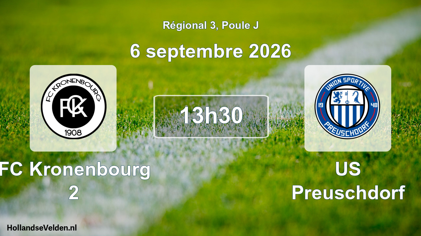 Match programmé: FC Kronenbourg 2 - US Preuschdorf (6 septembre 2026)