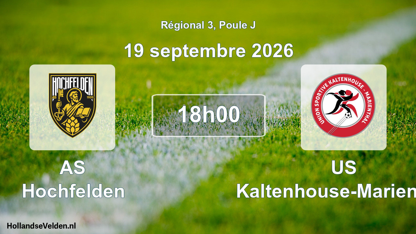 Match programmé: AS Hochfelden - US Kaltenhouse-Marienthal (19 septembre 2026)
