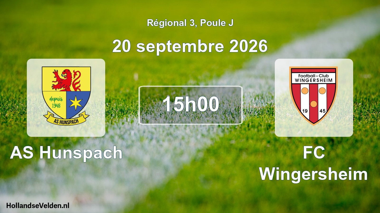 Match programmé: AS Hunspach - FC Wingersheim (20 septembre 2026)