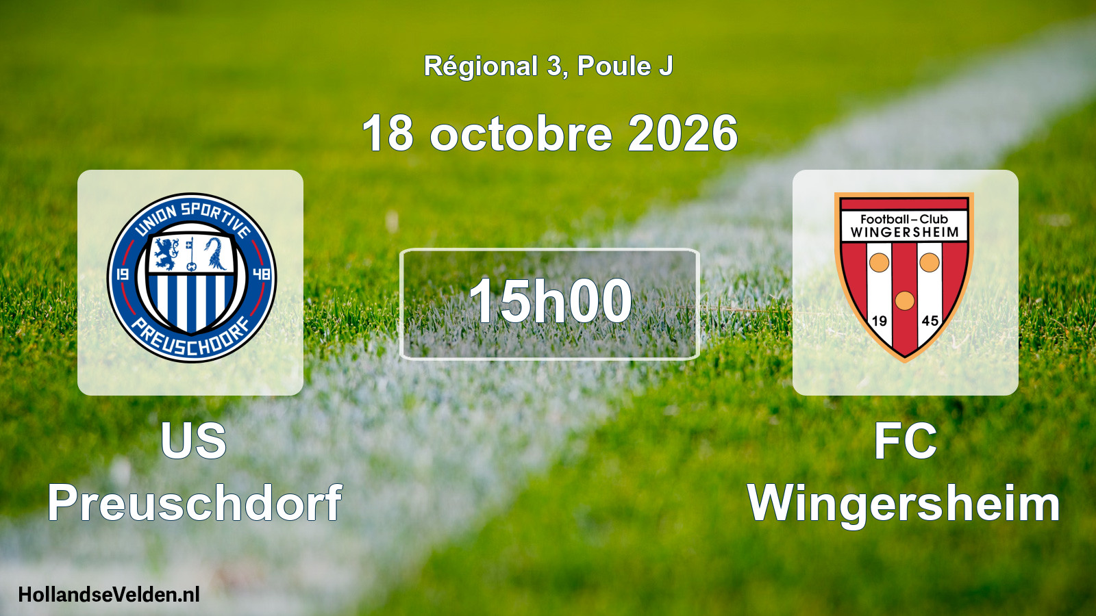 Match programmé: US Preuschdorf - FC Wingersheim (18 octobre 2026)