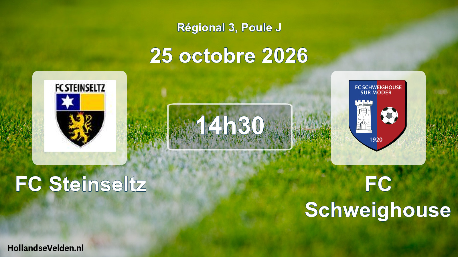 Match programmé: FC Steinseltz - FC Schweighouse (25 octobre 2026)