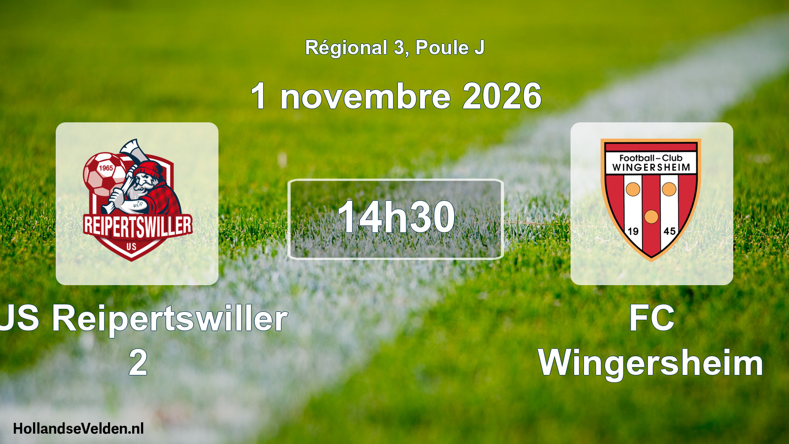 Match programmé: US Reipertswiller 2 - FC Wingersheim (1 novembre 2026)