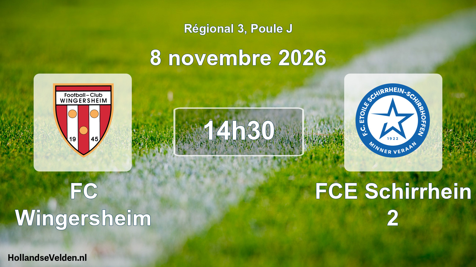 Match programmé: FC Wingersheim - FCE Schirrhein 2 (8 novembre 2026)