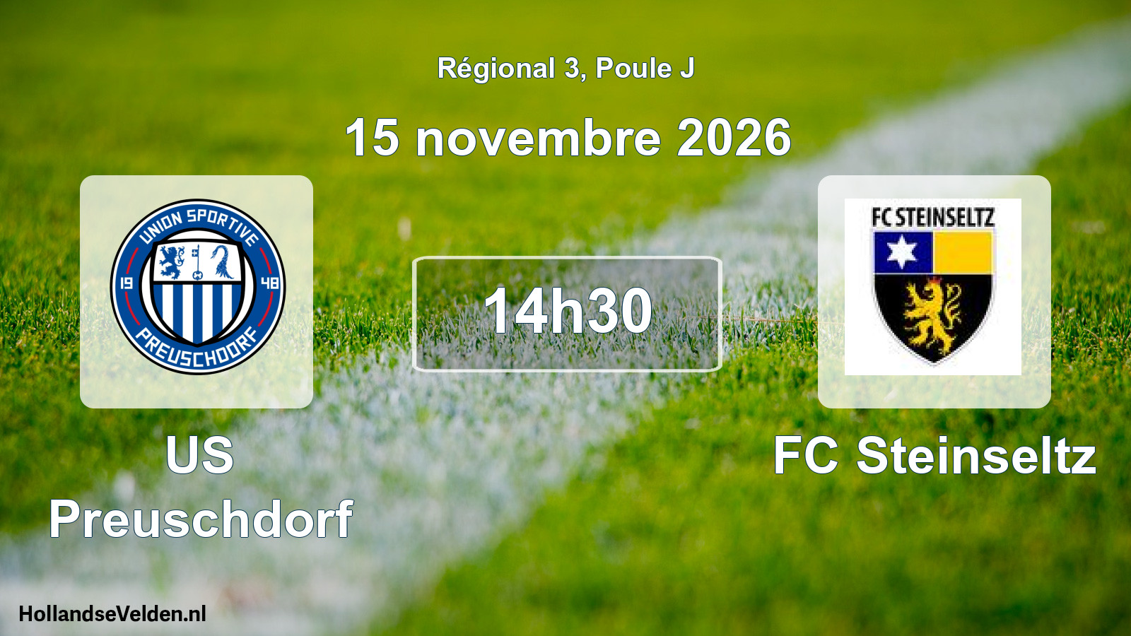 Match programmé: US Preuschdorf - FC Steinseltz (15 novembre 2026)