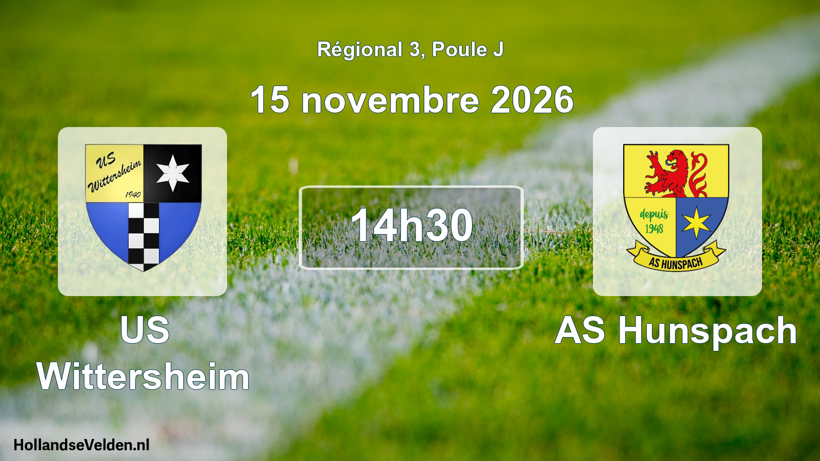 Match programmé: US Wittersheim - AS Hunspach (15 novembre 2026)