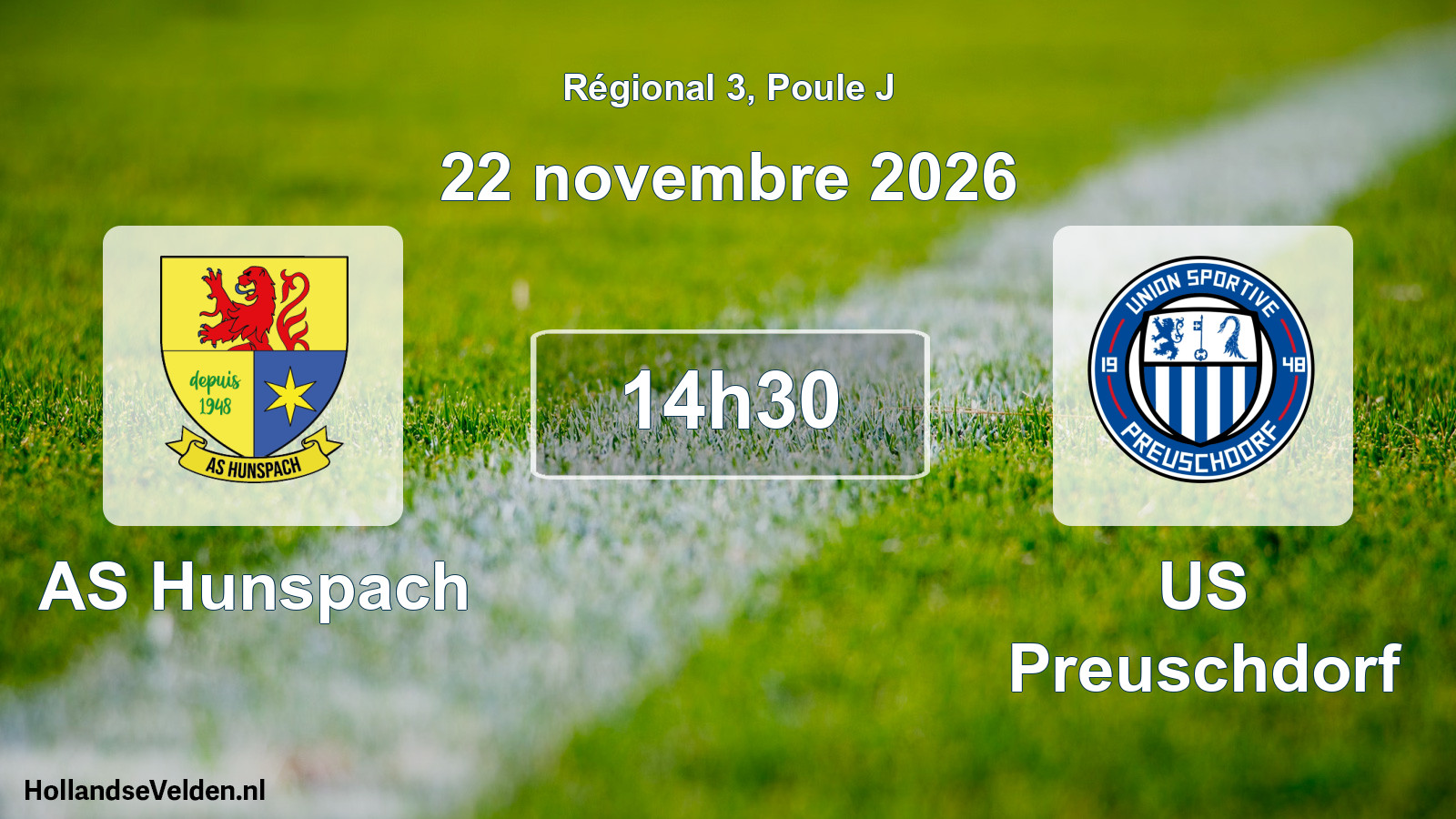 Match programmé: AS Hunspach - US Preuschdorf (22 novembre 2026)