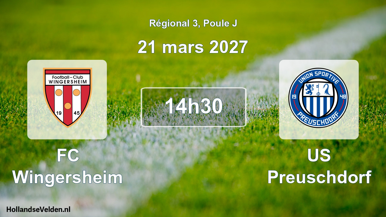 Match programmé: FC Wingersheim - US Preuschdorf (21 mars 2027)