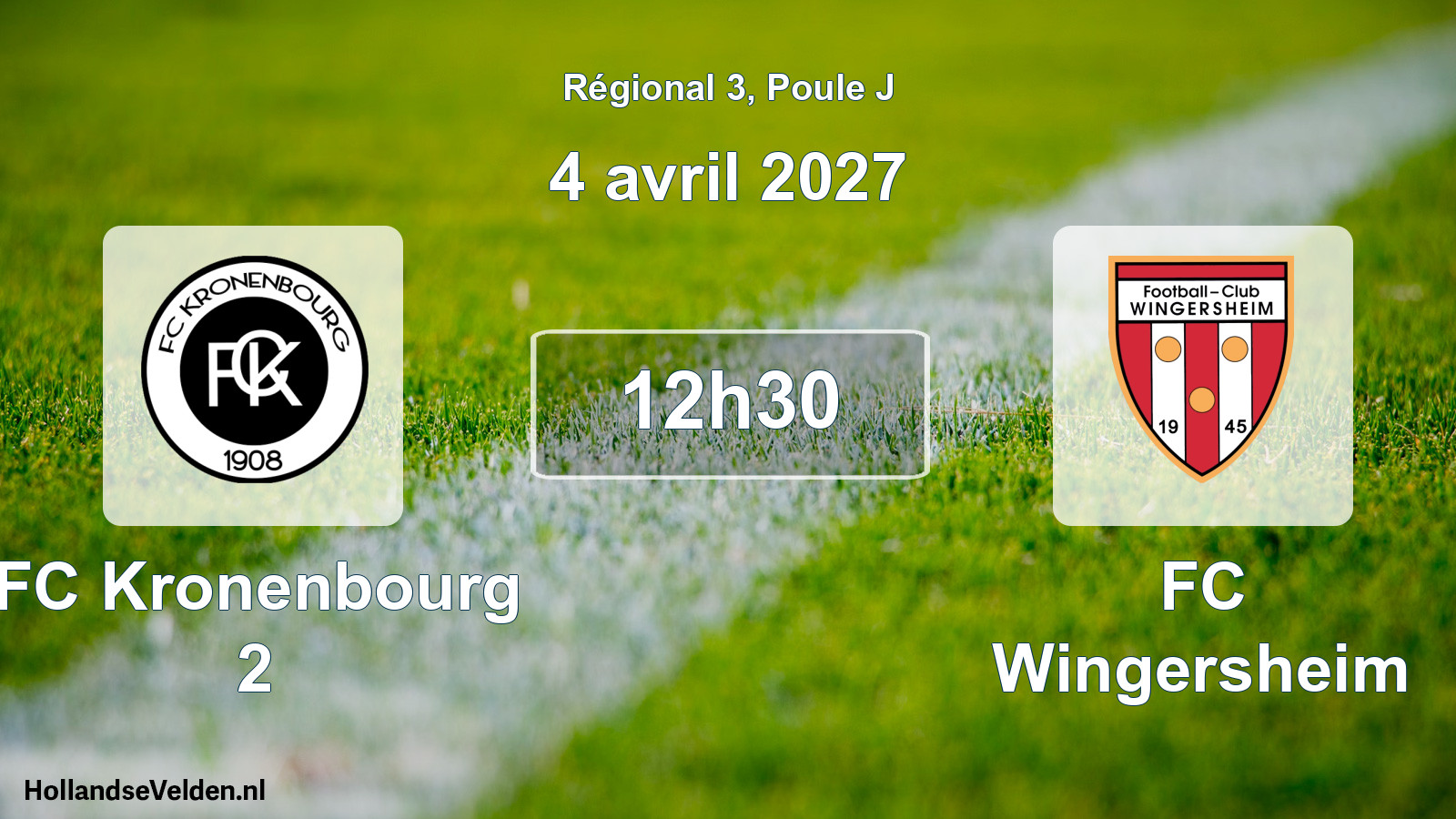 Match programmé: FC Kronenbourg 2 - FC Wingersheim (4 avril 2027)