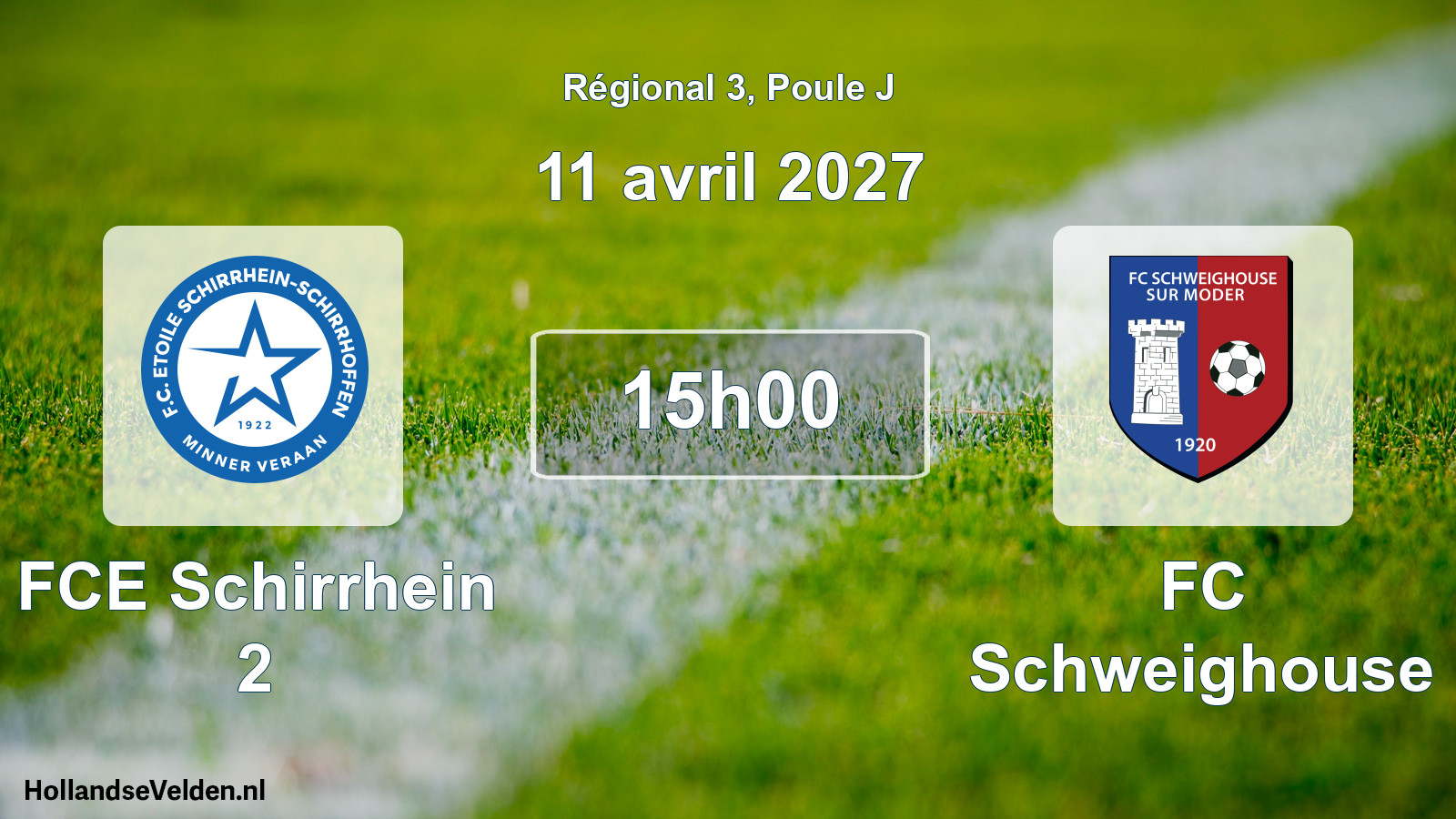 Match programmé: FCE Schirrhein 2 - FC Schweighouse (11 avril 2027)