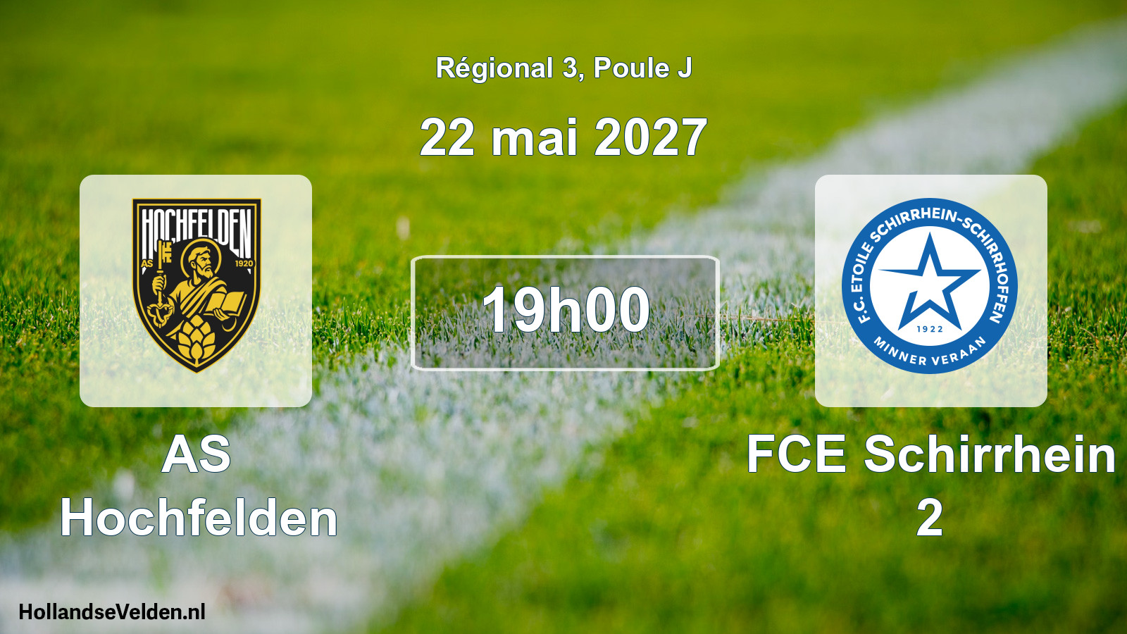 Match programmé: AS Hochfelden - FCE Schirrhein 2 (22 mai 2027)