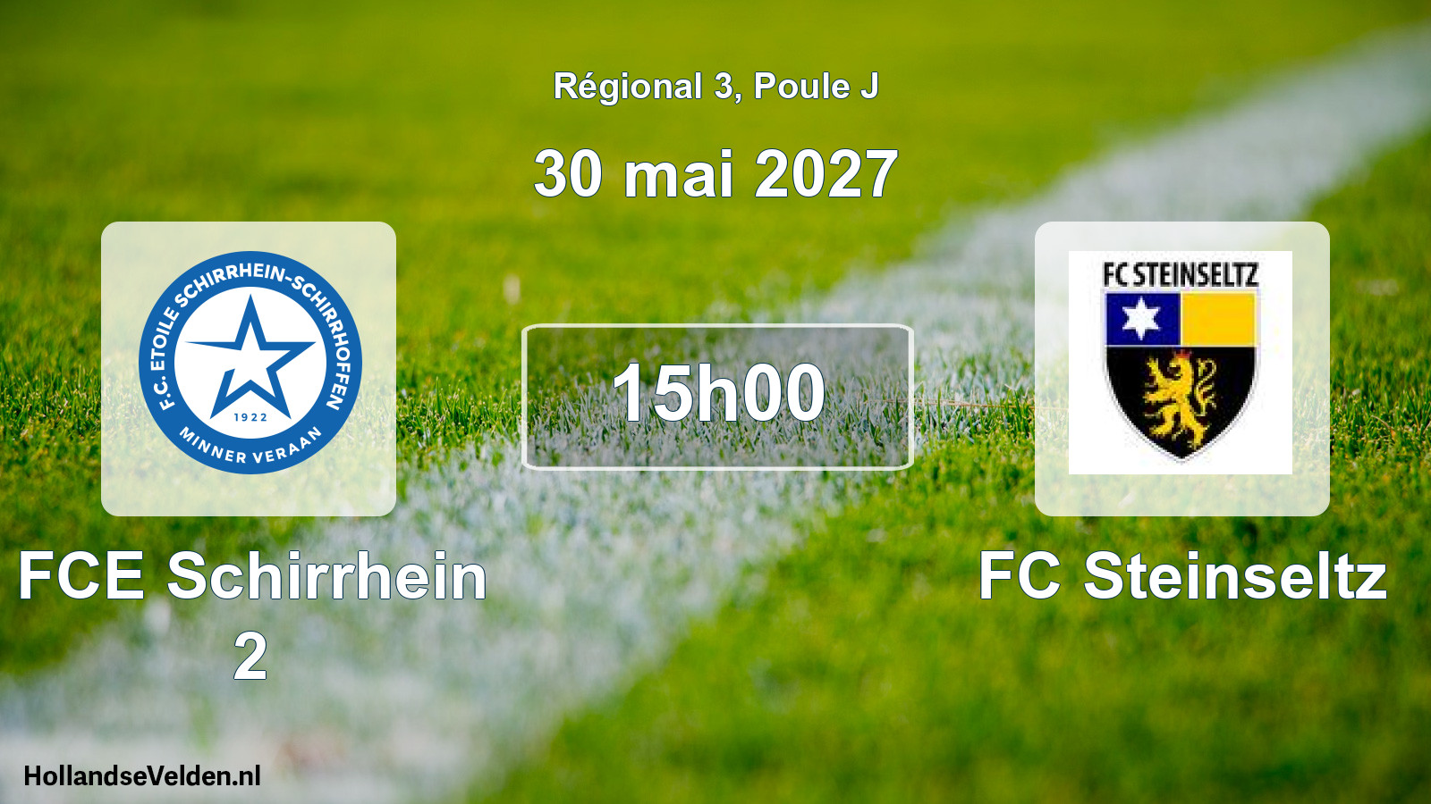 Match programmé: FCE Schirrhein 2 - FC Steinseltz (30 mai 2027)