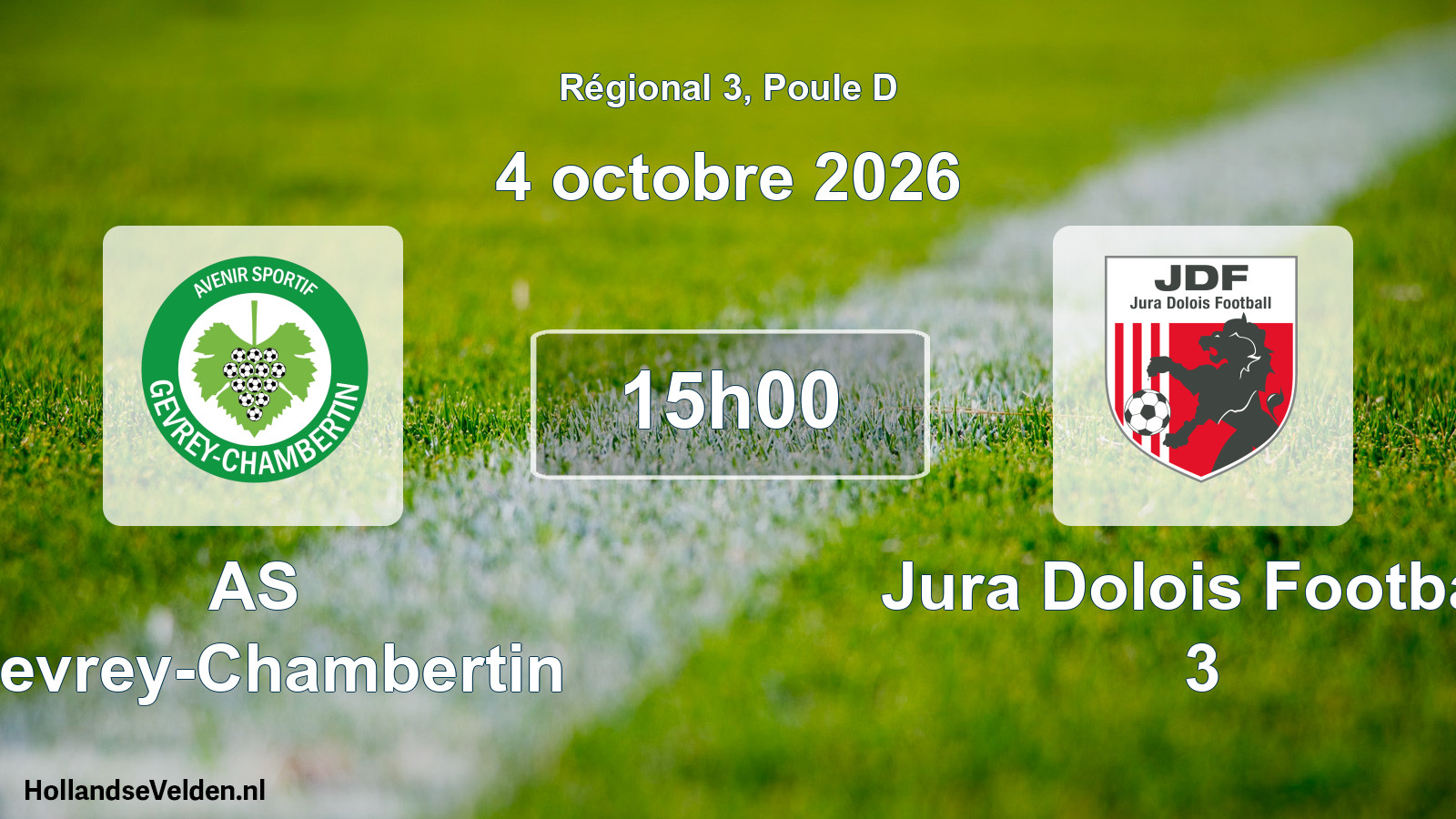 Scheduled Match: AS Gevrey-Chambertin - Jura Dolois Football 3 (4 October 2026)