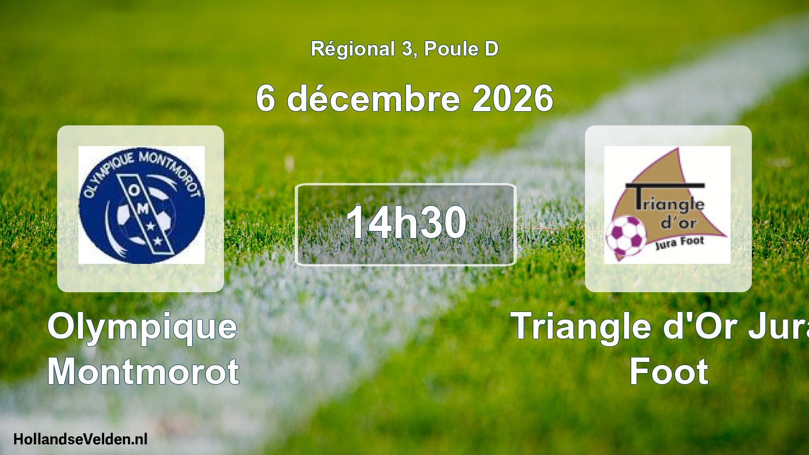 Match programmé: Olympique Montmorot - Triangle d'Or Jura Foot (6 décembre 2026)
