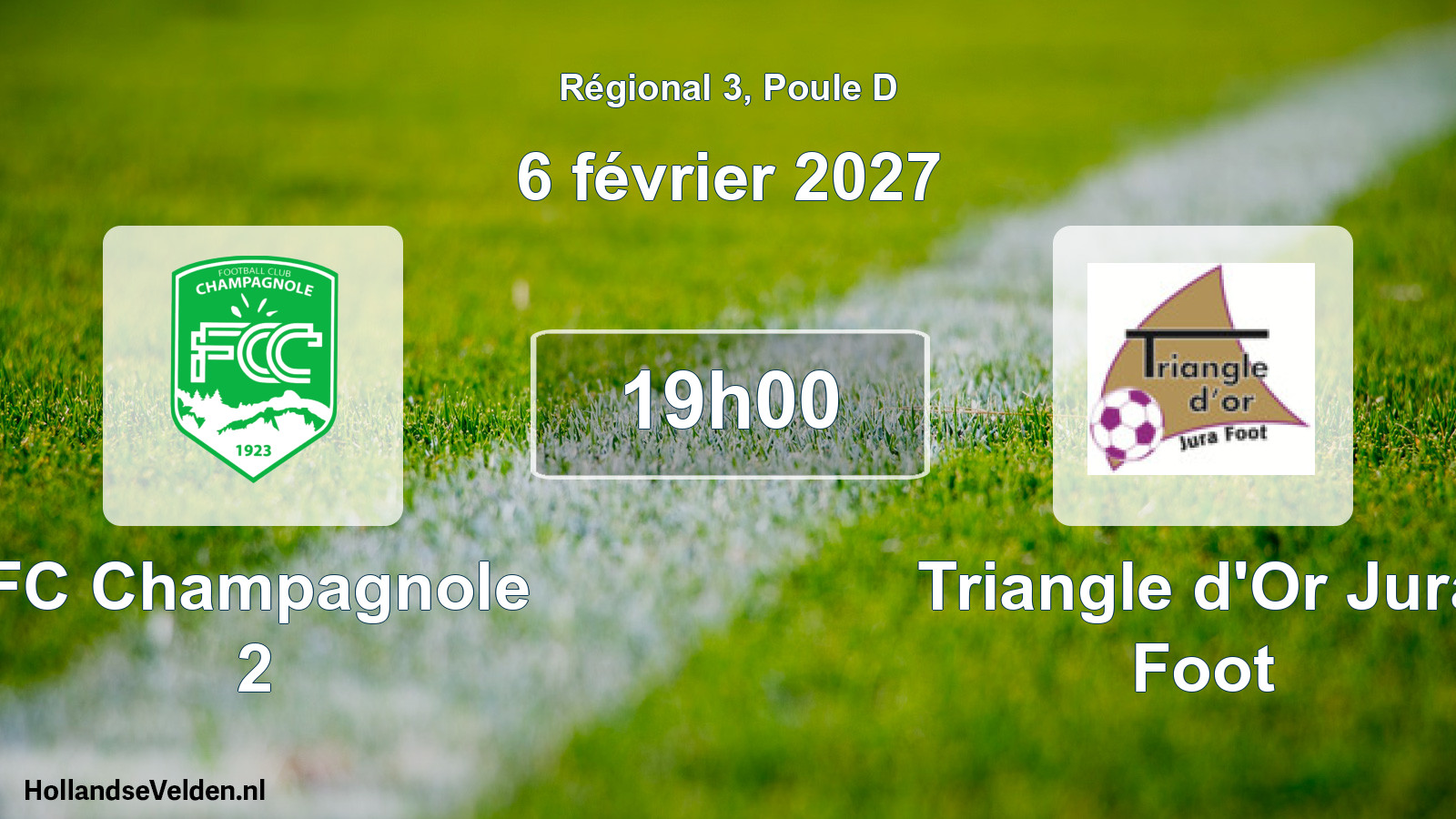 Match programmé: FC Champagnole 2 - Triangle d'Or Jura Foot (6 février 2027)