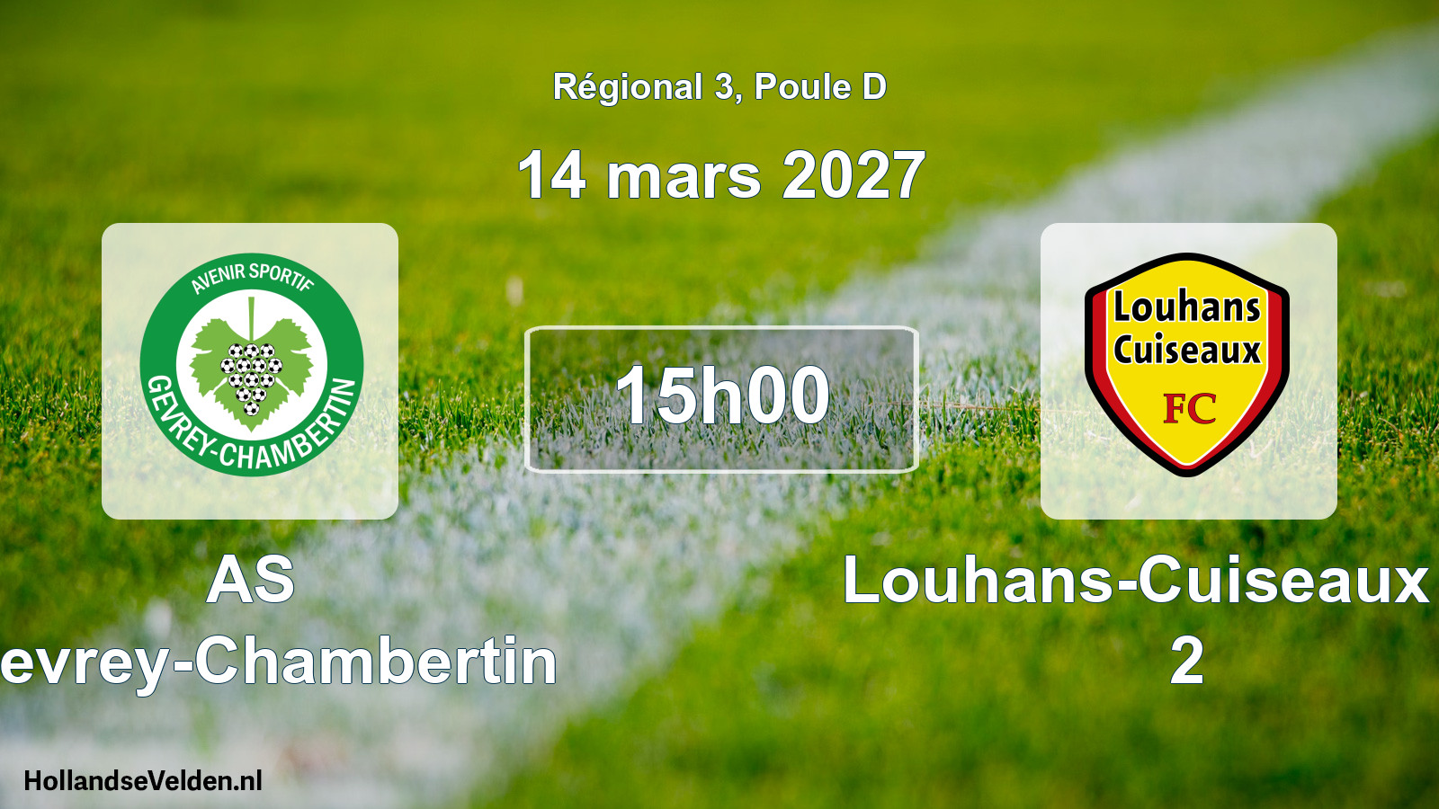Match programmé: AS Gevrey-Chambertin - Louhans-Cuiseaux FC 2 (14 mars 2027)