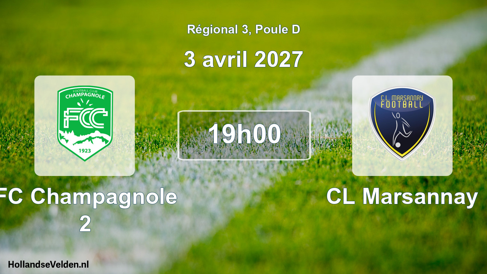 Scheduled Match: FC Champagnole 2 - CL Marsannay (3 April 2027)