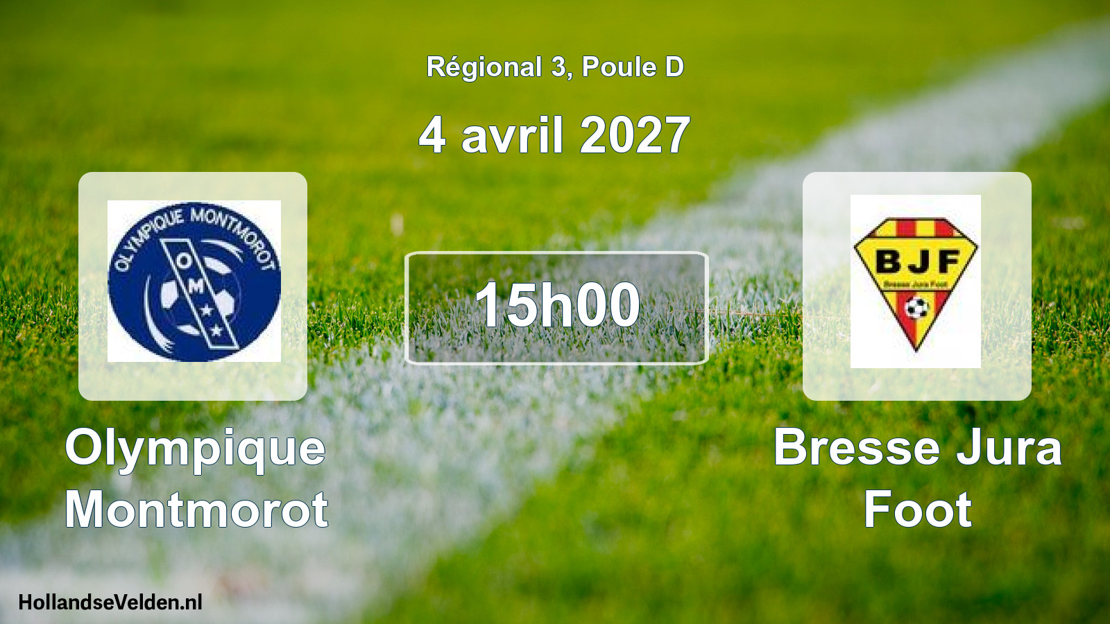 Scheduled Match: Olympique Montmorot - Bresse Jura Foot (4 April 2027)