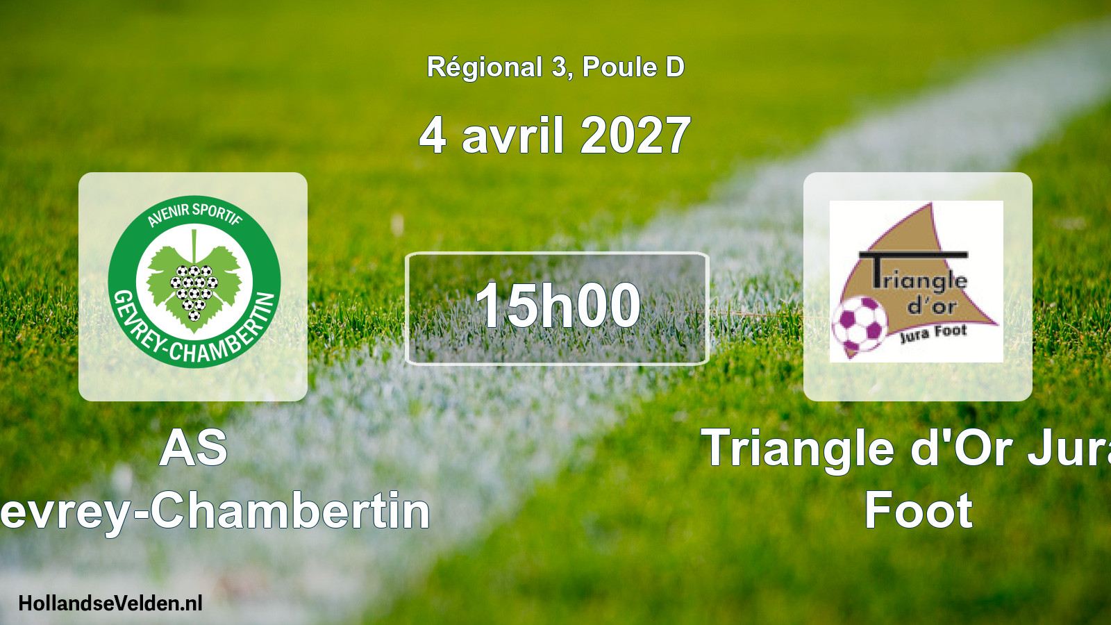 Match programmé: AS Gevrey-Chambertin - Triangle d'Or Jura Foot (4 avril 2027)
