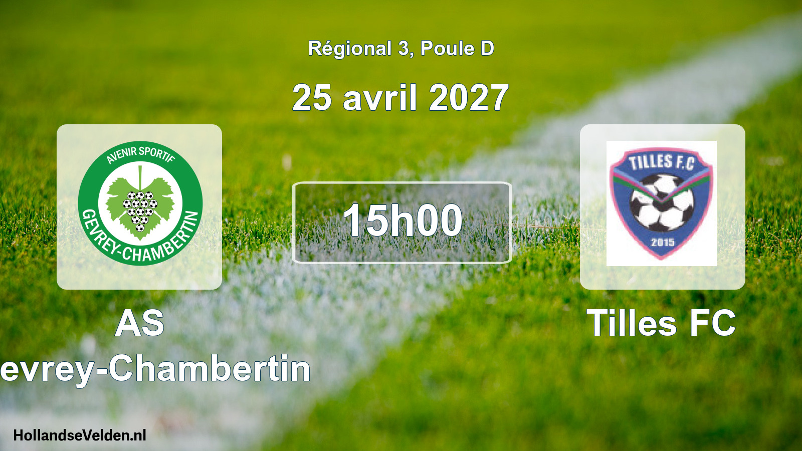 Match programmé: AS Gevrey-Chambertin - Tilles FC (25 avril 2027)