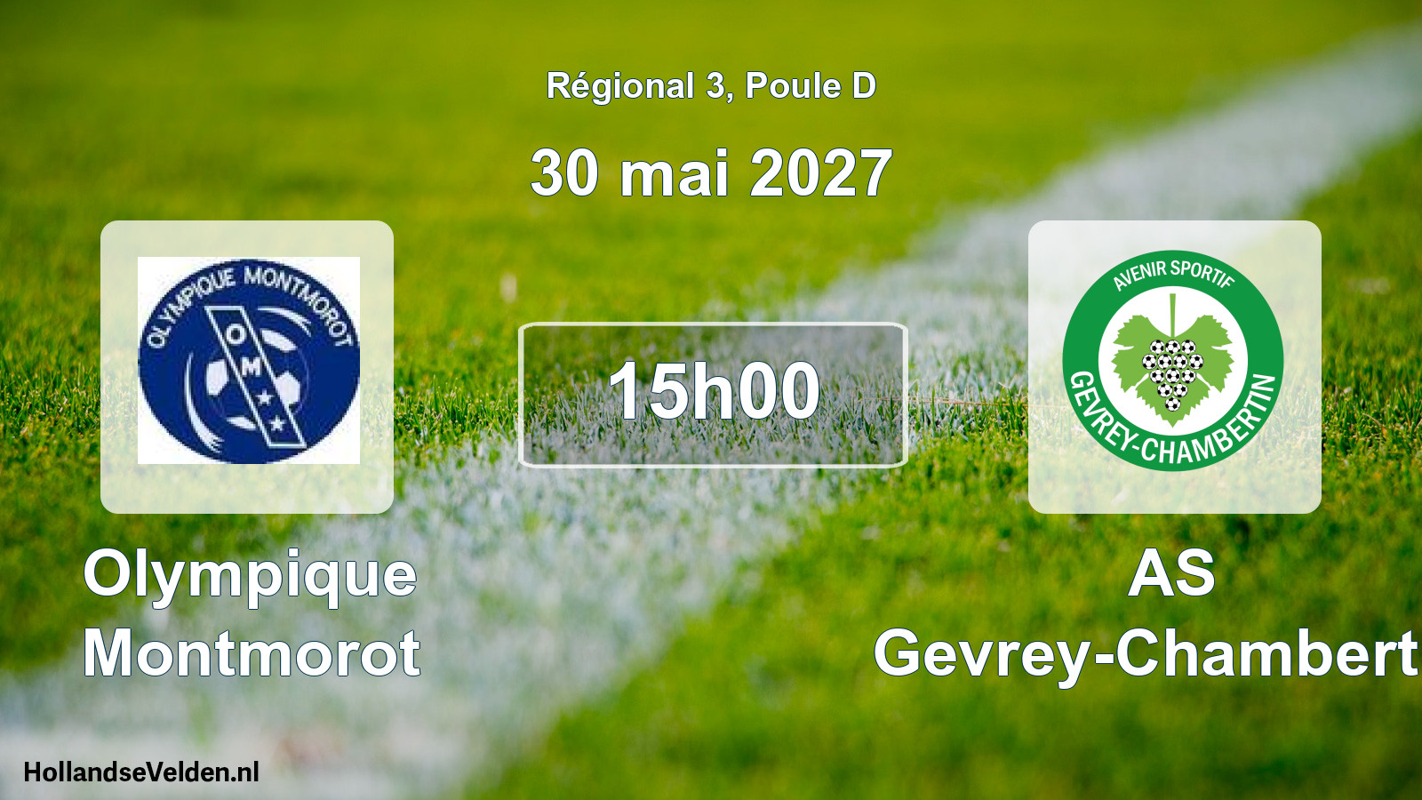 Match programmé: Olympique Montmorot - AS Gevrey-Chambertin (30 mai 2027)