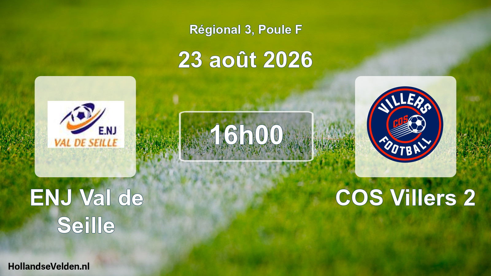 Scheduled Match: ENJ Val de Seille - COS Villers 2 (23 August 2026)