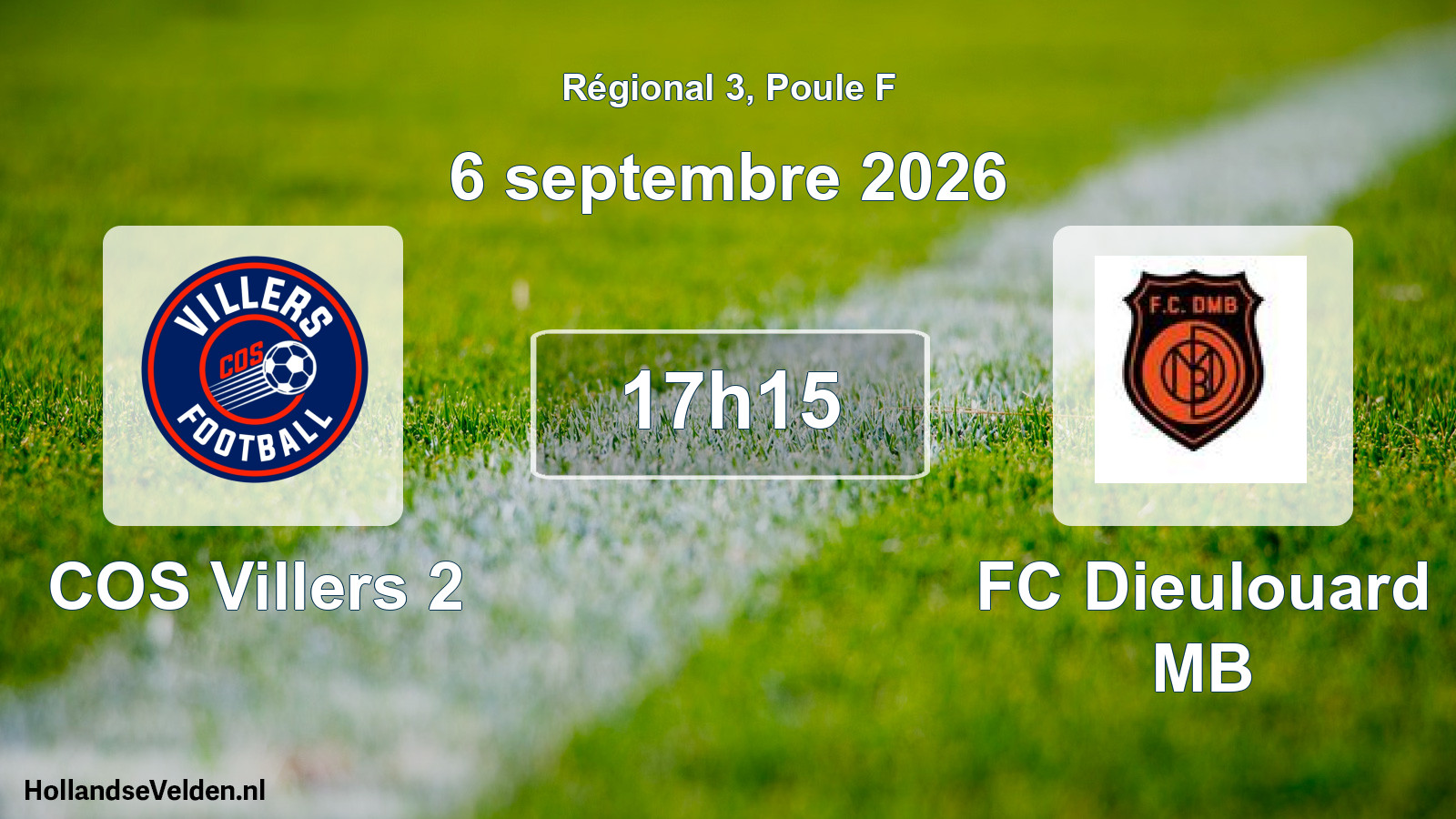 Scheduled Match: COS Villers 2 - FC Dieulouard MB (6 September 2026)