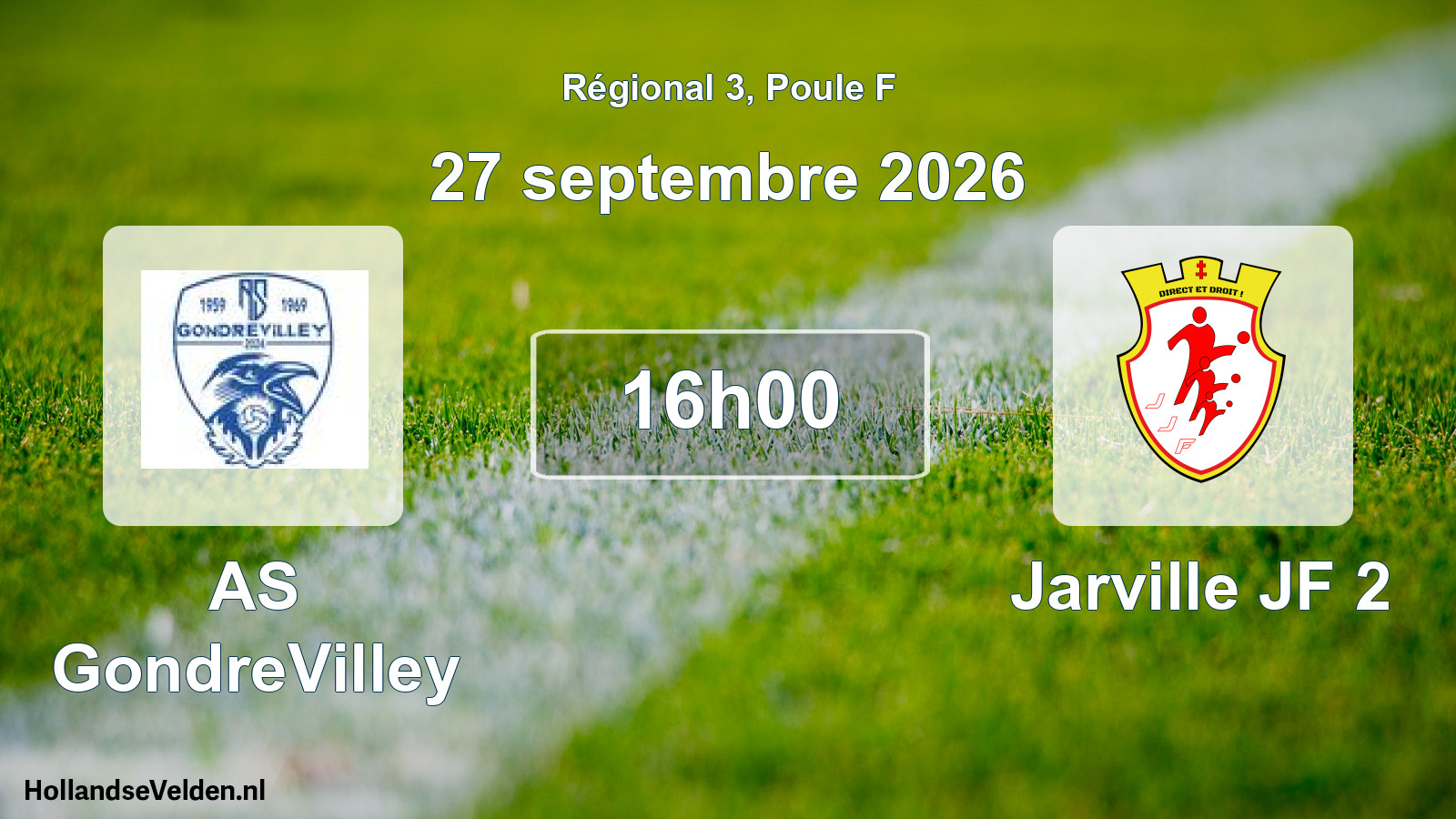 Match programmé: AS GondreVilley - Jarville JF 2 (27 septembre 2026)