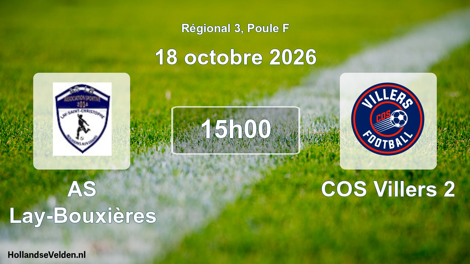Scheduled Match: AS Lay-Bouxières - COS Villers 2 (18 October 2026)